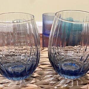 Elegant Blue Glass Tumblers